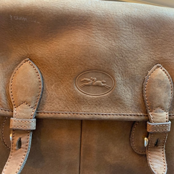 Longchamp Le Pliage Messenger Suede Leather Bag - Picture 5 of 16